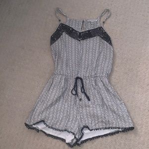 american eagle black and white romper
